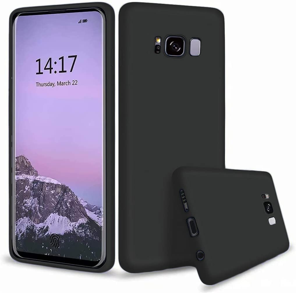 Silicone Case for Samsung Galaxy S8, S8+, Note8 (Choose Correctly for your phone model), s8 Series, Black/Navy Liquid Silicone Phone Cover for Samsung S8, S8 Plus, Note8 (Note 8)