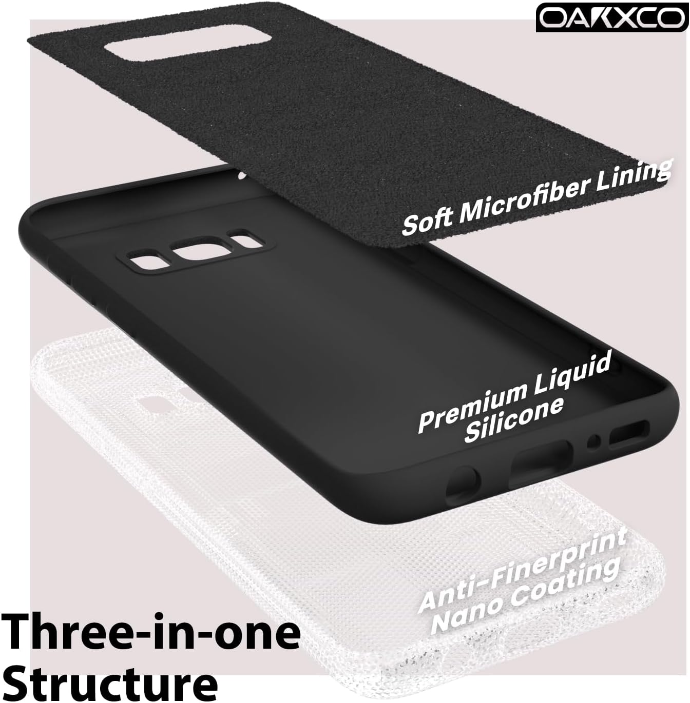 Silicone Case for Samsung Galaxy S8, S8+, Note8 (Choose Correctly for your phone model), s8 Series, Black/Navy Liquid Silicone Phone Cover for Samsung S8, S8 Plus, Note8 (Note 8)