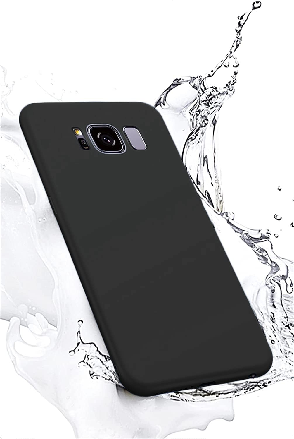 Silicone Case for Samsung Galaxy S8, S8+, Note8 (Choose Correctly for your phone model), s8 Series, Black/Navy Liquid Silicone Phone Cover for Samsung S8, S8 Plus, Note8 (Note 8)