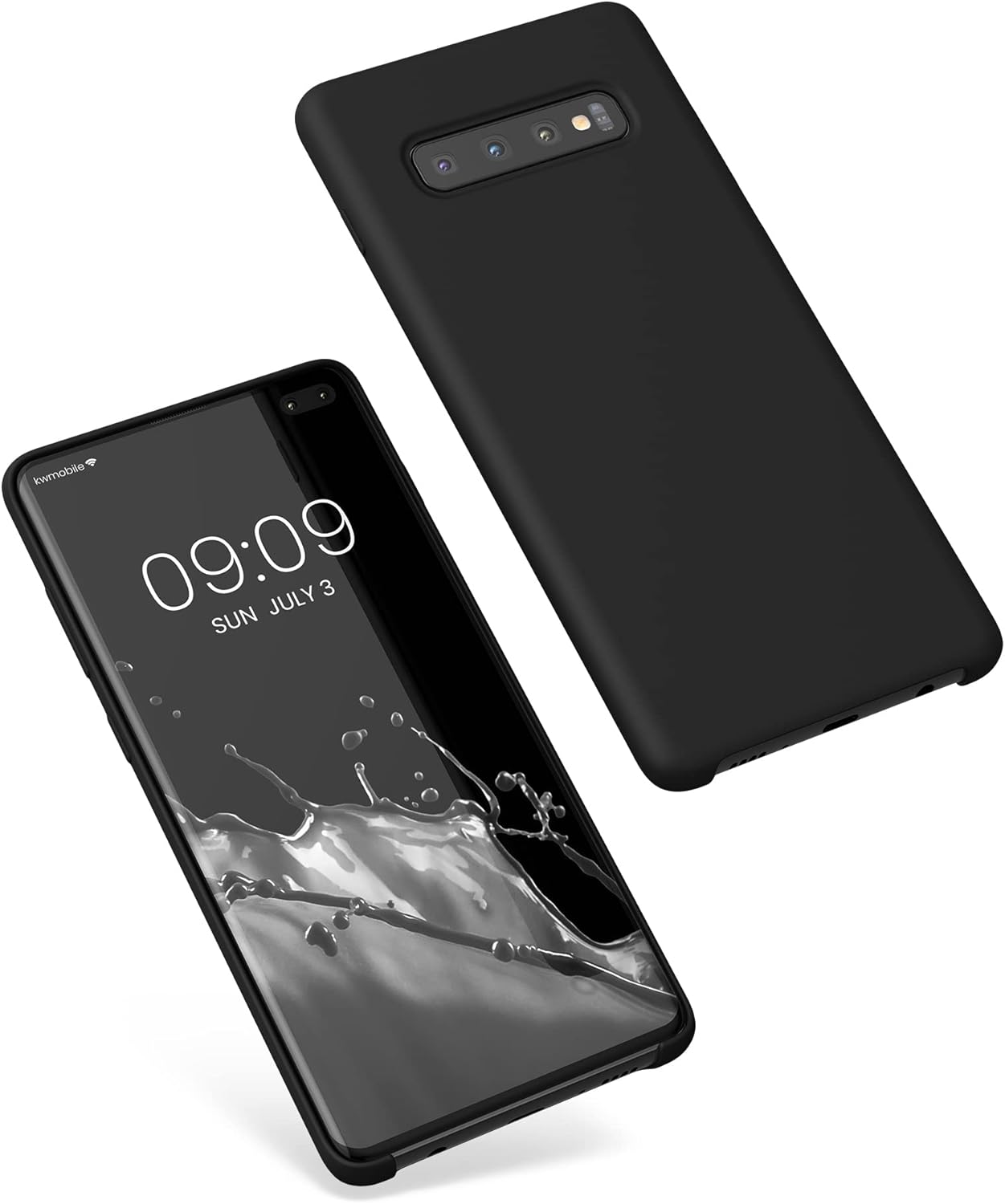 Silicone Case for Samsung Galaxy S10, S10+, S10 5G, S10e  (Choose Correctly for your phone model), s10 Series, Black/Navy Liquid Silicone Phone Cover for Samsung S10, S10 Plus, S10 5G, S10e