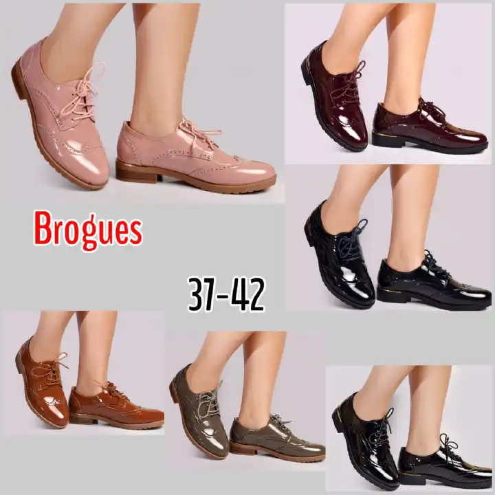 BROGUES,WEDGE⚡Original high quality official ladies ,women flat shoes all sizes❤‍🔥ladies boyfriend classic block heel raced women flat shoeswomen all seasons black brogues❤‍🔥very cute