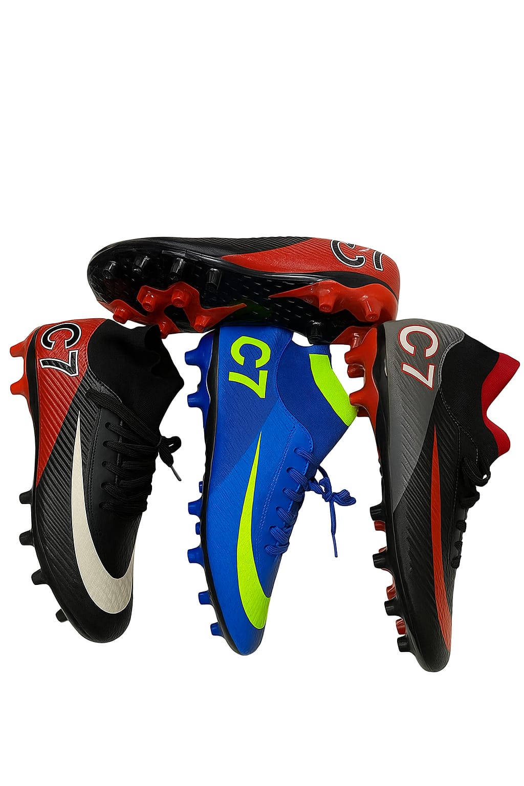 FOOTBALL/SOCCER BOOTS❤‍🔥C7 High quality rubber socks shoes for all types of grounds.TESTED & the best boots and the most durable on high use on all occasions.Very cute as in picture 🔥💯Admired