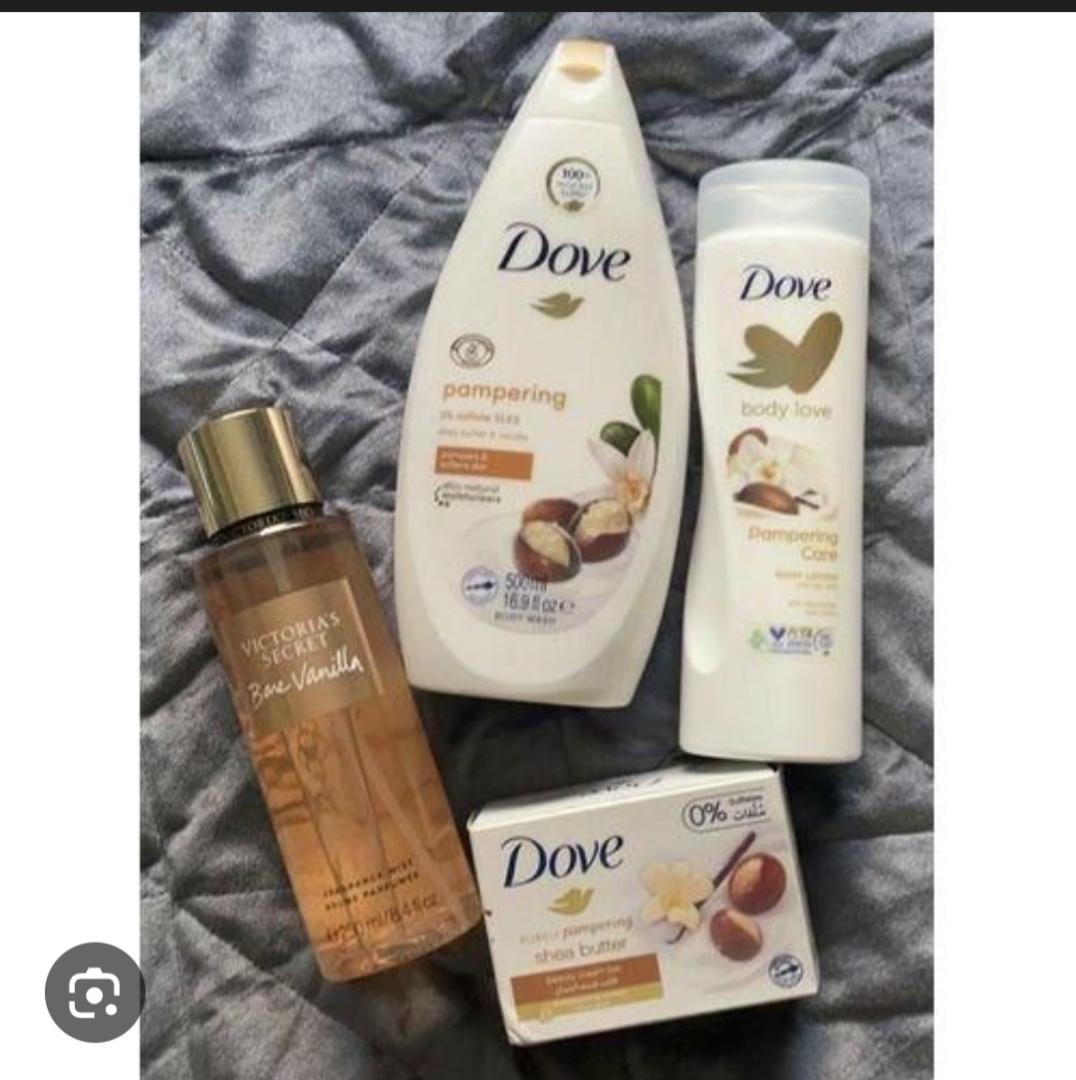 Dove Warm Vanilla & Shea Butter — a cozy, creamy blend that pampers your skin and soothes your senses. It deeply nourishes, softens, and leaves a warm vanilla glow that screams comfort and class.
