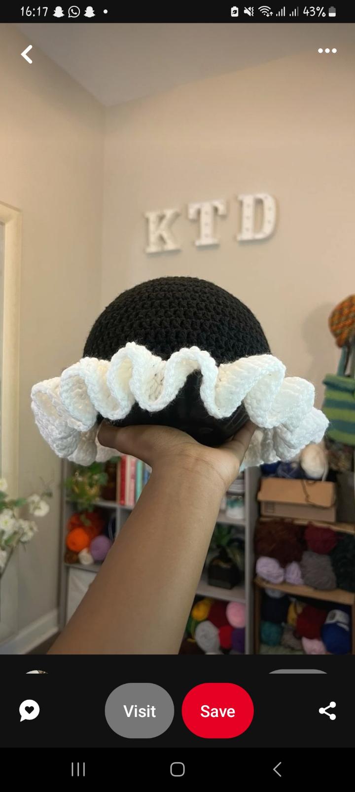 Crochet ruffle bucket hat knitted headwear
