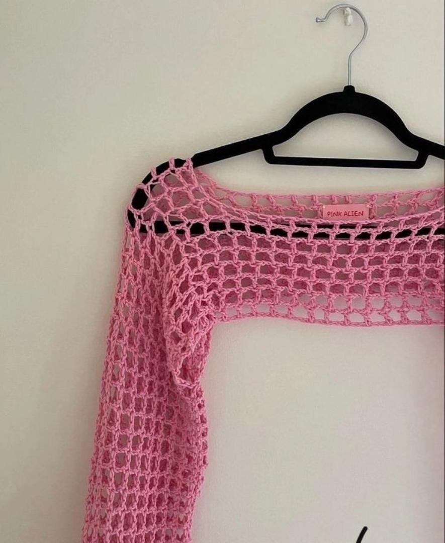 CROCHET MESH SHRUG BEACH COVER UP