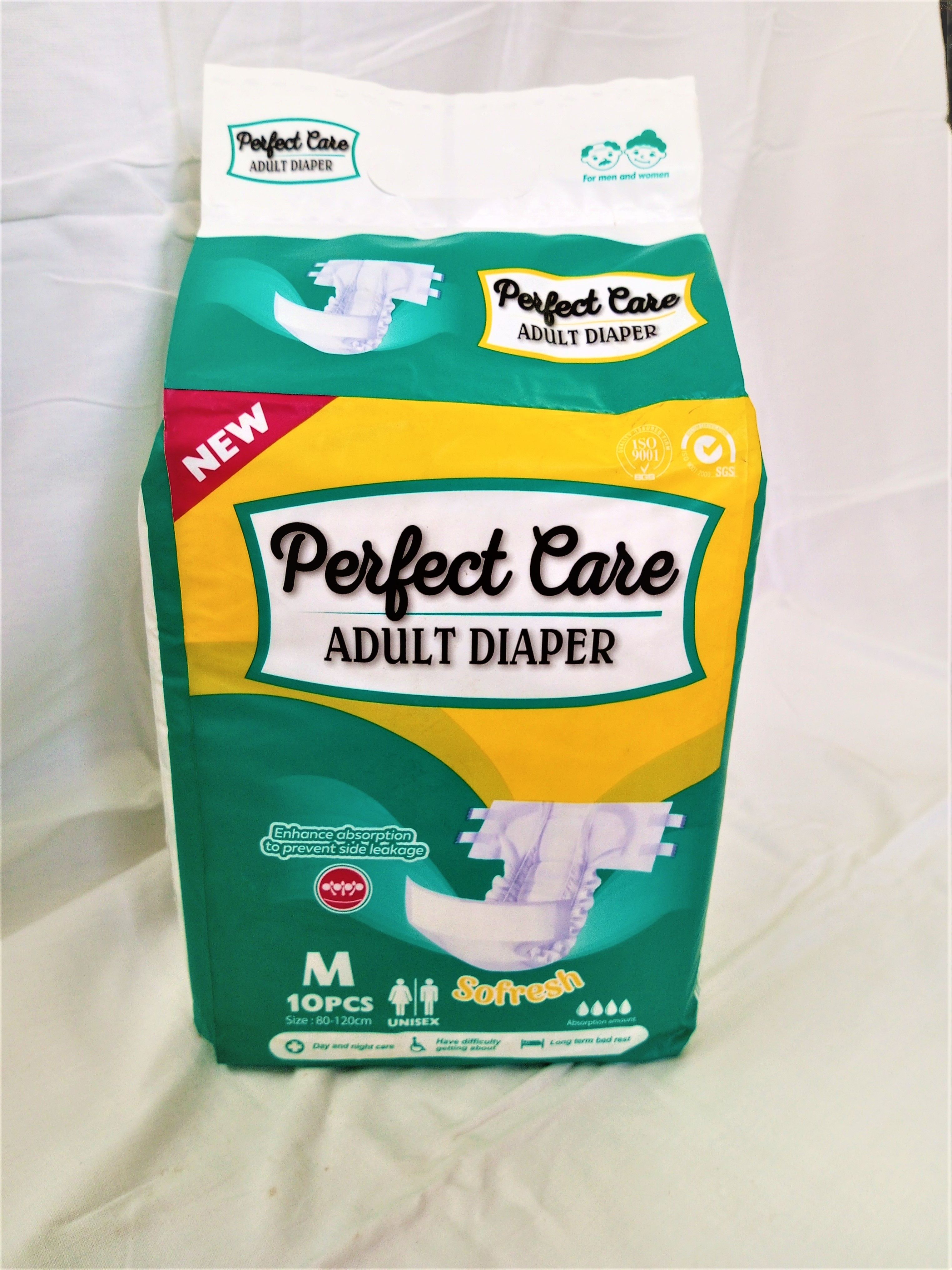 Perfect Care Adult Diapers Adult Disposable Diapers;Made from high quality material, safe and reliable Designed to allow heavy absorbency with super absorbent filler core, Large, Medium and XL