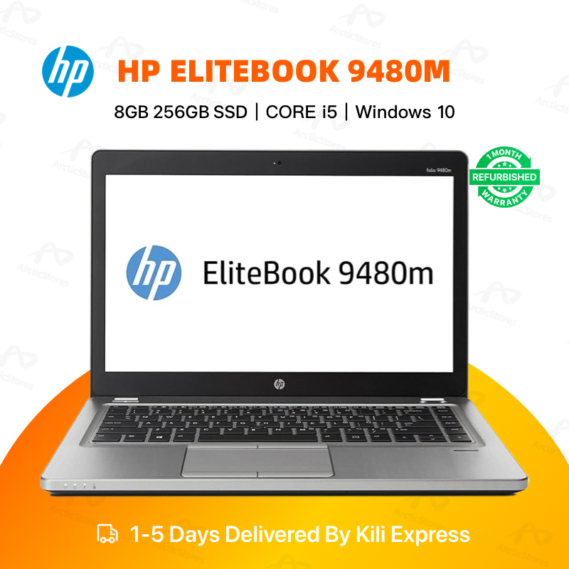 Refurbished HP EliteBook 9480M Laptop Intel Core i5 8GB RAM 256GB SSD 14" Display Notebook