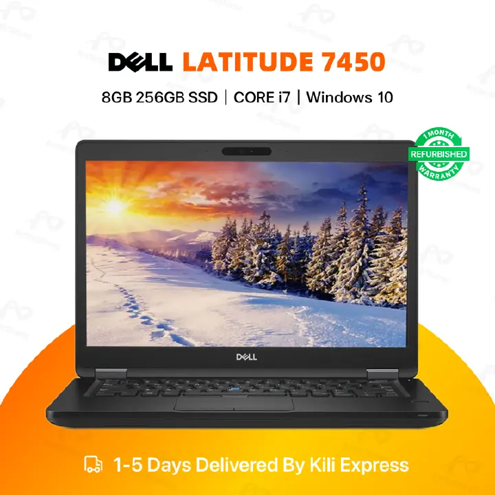 Refurbished Dell Latitude E7450 Laptop Intel Core i7 8GB RAM 256GB SSD 14" Display Notebook