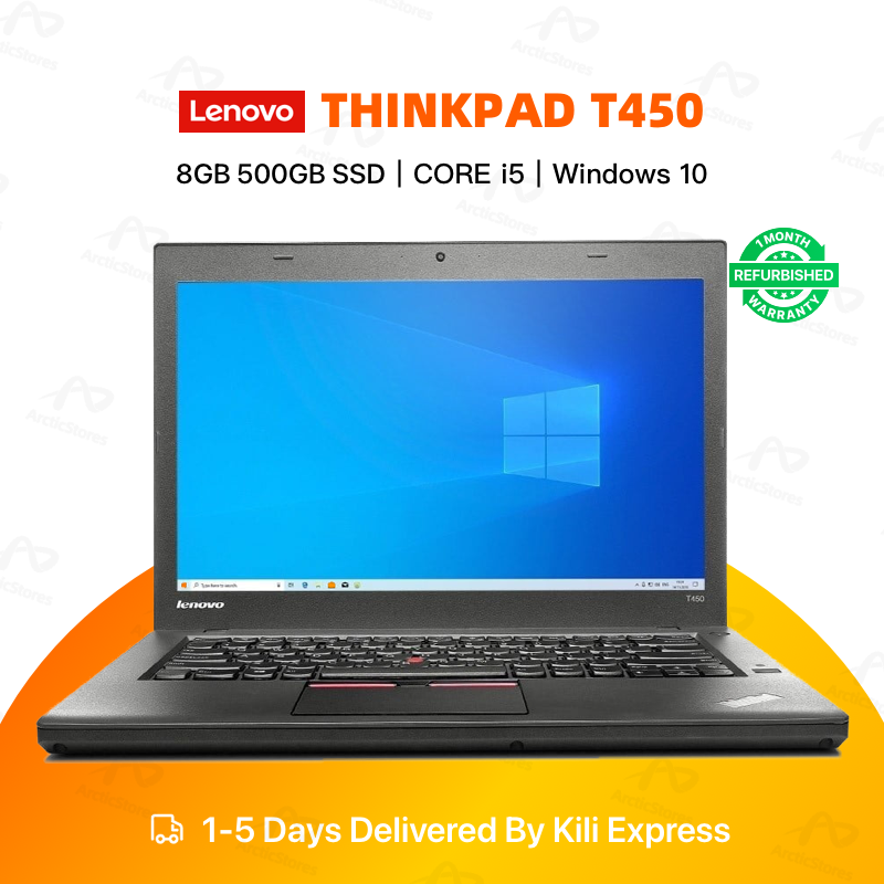 Refurbished Lenovo ThinkPad T450 Laptop Intel Core i5 8GB RAM 500GB SSD 14" Display Notebook