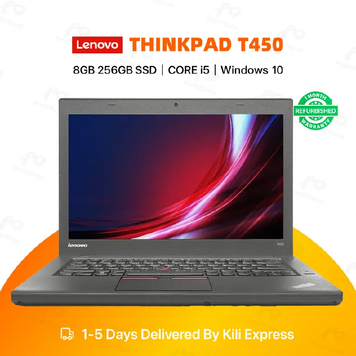 Refurbished Lenovo ThinkPad T450 Laptop Intel Core i5 8GB RAM 256GB SSD 14" Display Notebook
