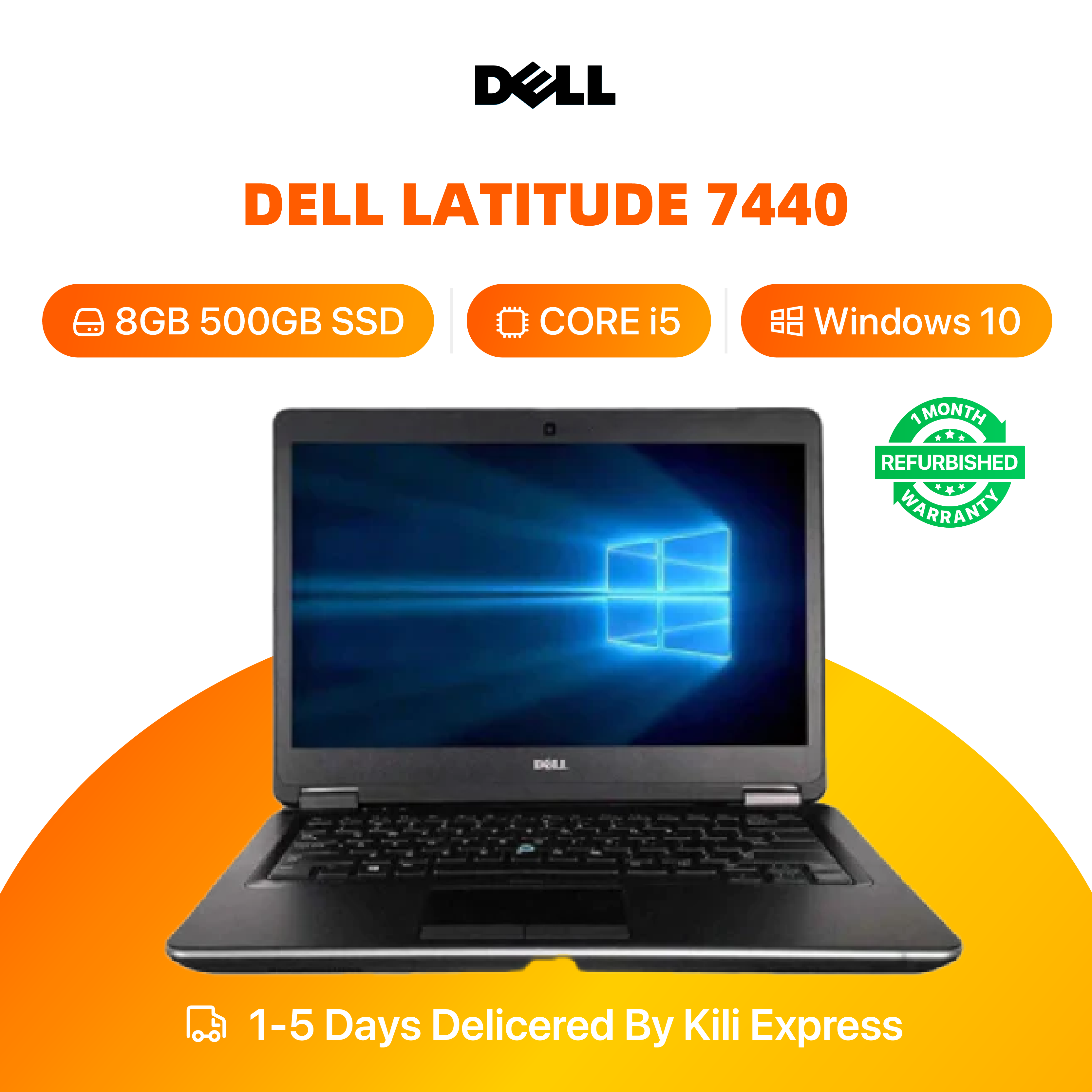 Refurbished Dell Latitude E7440 Laptop Intel Core i5 8GB RAM 500GB HDD 14" Display Notebook
