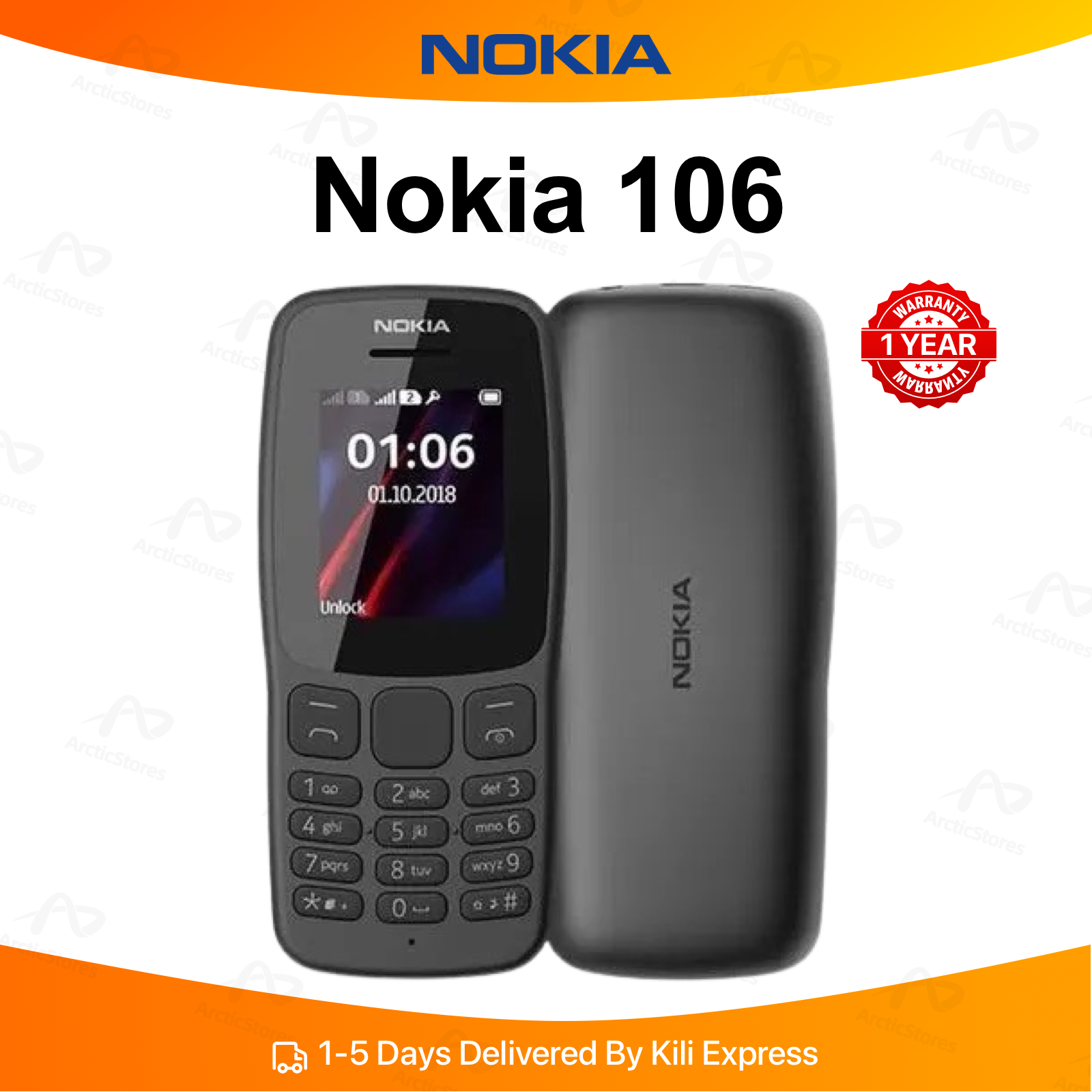 Brand New NOKIA 106 1.8" Screen  1450mAh Battery Dual SIM Simple Classic Feature Phones (12 Months WRTY)
