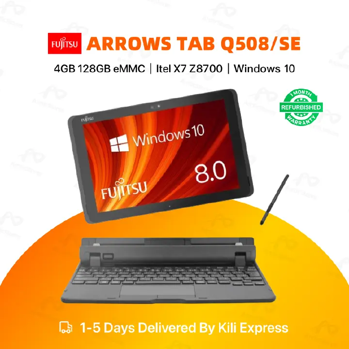 Refurbished FUJITSU ARROWS Tab Q508/SE 4GB RAM 128GB eMMC Intel X7 Z8700 8.0" Screen LTE network card reserved GPS antenna-4G antenna interface Supports waterproof and dustproof Laptops/Notebooks