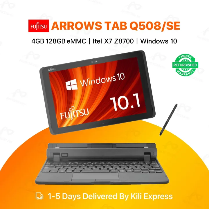 Refurbished FUJITSU ARROWS Tab Q508/SE 4GB RAM 128GB eMMC Intel X7 Z8700 10.1" Screen LTE network card reserved GPS antenna-4G antenna interface Supports waterproof and dustproof Laptops/Notebooks
