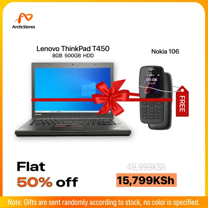 Refurbished Lenovo ThinkPad T450 Laptop Intel Core i5 8GB RAM 500GB HDD 14" Display Notebook