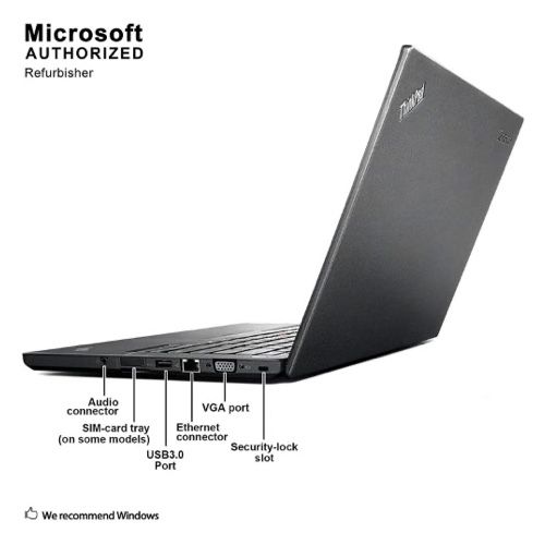Refurbished Lenovo ThinkPad T440 Laptop Intel Core i7 8GB RAM 256GB SSD 14" Display Notebook