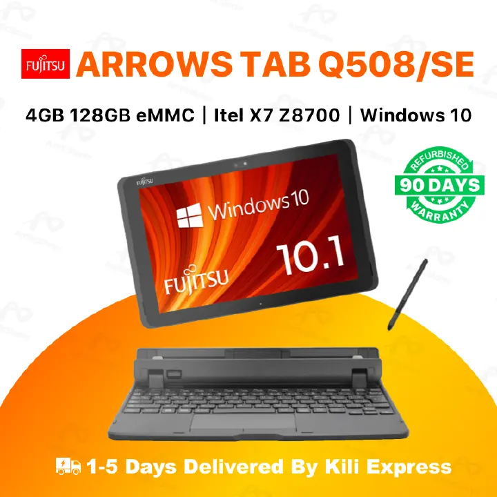 FUJITSU ARROWS Tab Q508/SE Intel core Atom Z8700 4GBB RAM + 128GB SSD Laptop Gen 10.1" inch Display Refurbished Notebook Computer Windows Office