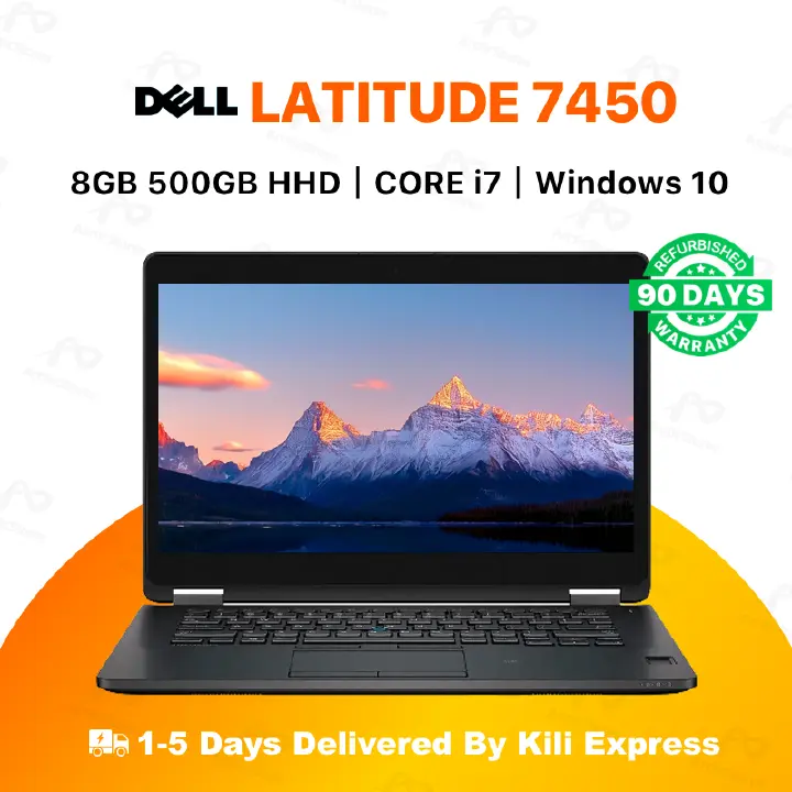 DELL Latitude 7450 Intel core i7 8GB RAM + 500GB HDD Laptop 5th Gen Display Refurbished Notebook Computer Windows Office