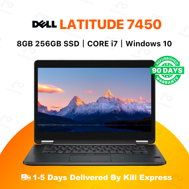 Dell Latitude 7450 Intel core i7 8GB RAM + 256GB SSD Laptop 5th Gen 14" inch Display Refurbished Notebook Computer Windows Office