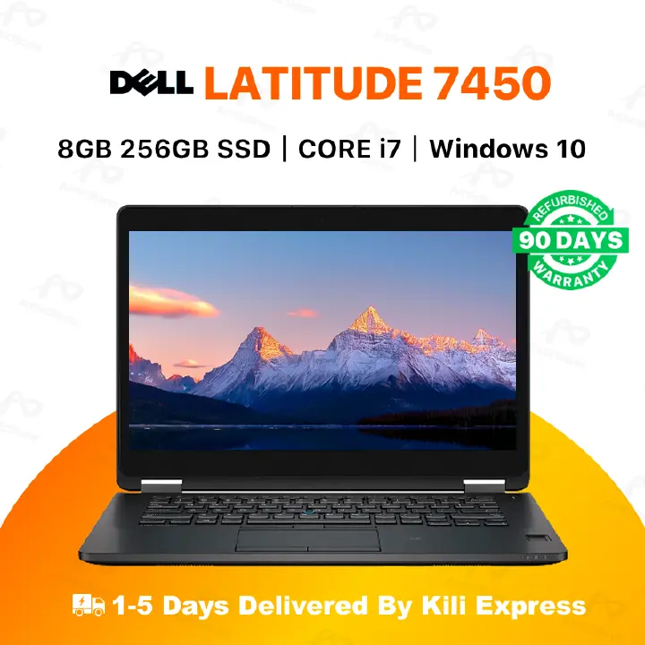 Dell Latitude 7450 Intel core i7 8GB RAM + 256GB SSD Laptop 5th Gen 14" inch Display Refurbished Notebook Computer Windows Office