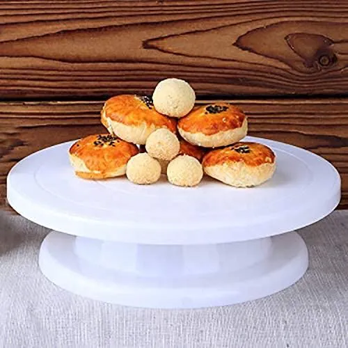 Round Easy Rotate Cake Stand for Rotating Platform for Cake Baking, 28 cm, Cake Decoration Turning Table Plastic Cake Turn Table