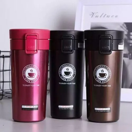380ml Thermos Coffee Cup Tea Mug Double Layer Stainless Steel Vacuum Insulated Metal Thermos Outdoor Sports Water Bottle.