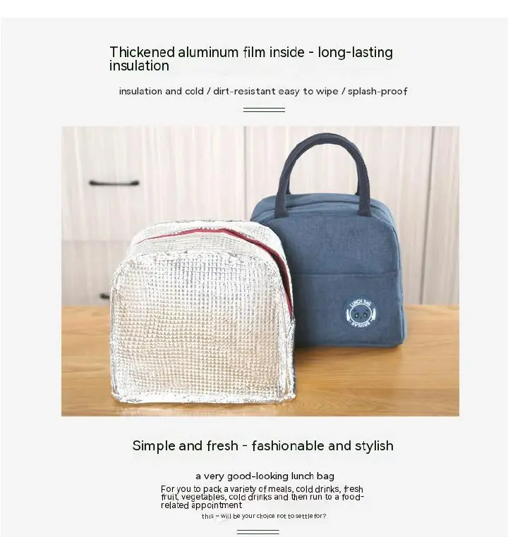 Handbags Lunch Box Portable Insulated Canvas Lunch Bag Thermal Food Picnic Lunch Bags For Women Kid