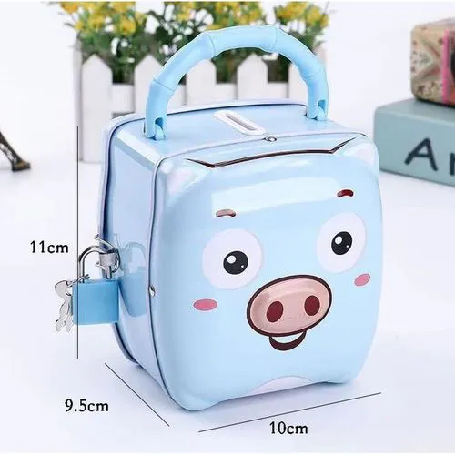 New!!Cute Piggy Bank Money Coin Save Box Piggy-shaped Safe With Iron Lock For Kids - Piggy Ball Children Kids Birthday Gifts