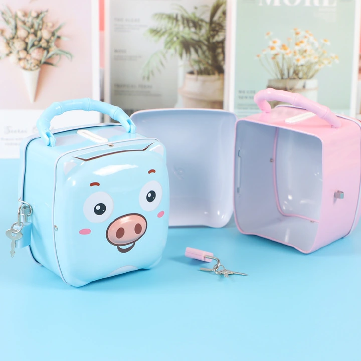 New!!Cute Piggy Bank Money Coin Save Box Piggy-shaped Safe With Iron Lock For Kids - Piggy Ball Children Kids Birthday Gifts