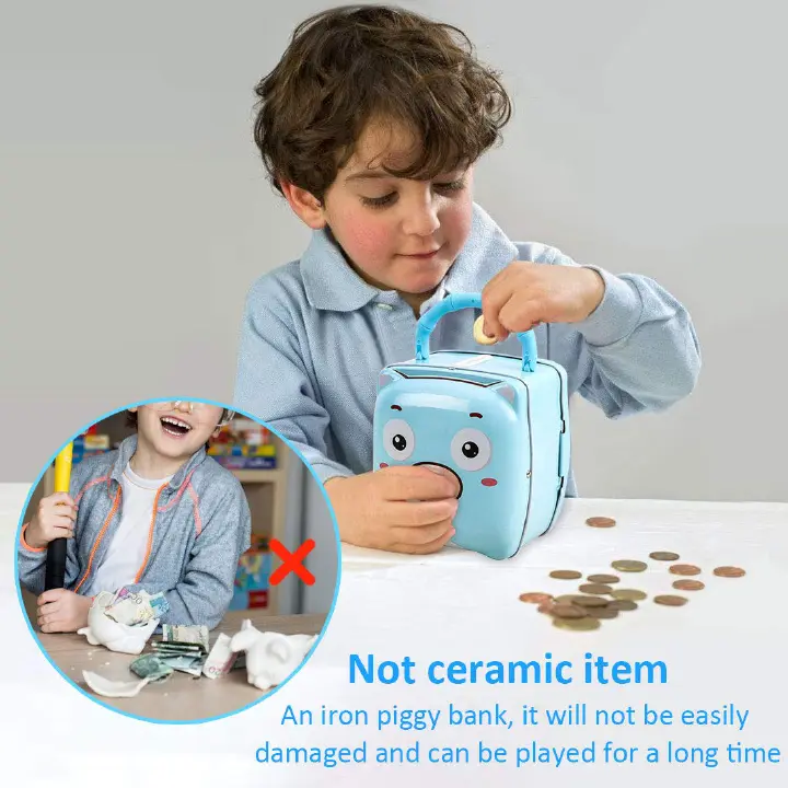 New!!Cute Piggy Bank Money Coin Save Box Piggy-shaped Safe With Iron Lock For Kids - Piggy Ball Children Kids Birthday Gifts
