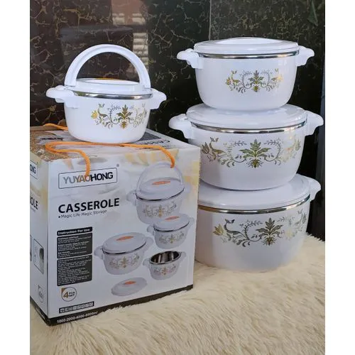 4pcs Casserole Hotpots Food Warmer Hot Pot Serving Dishes Serve ware Set 1000, 2000, 4000 and 6000ML for Serving Food and Keep Food Hot Serve ware Dish Set