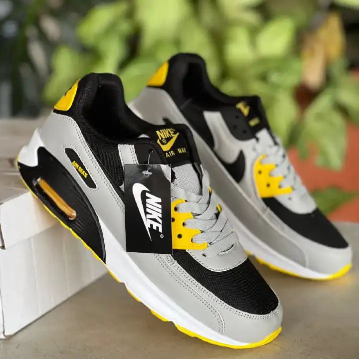 Unisex Air Max 1 Sneakers – Premium Leather, Comfortable Casual Running Shoes, Men & Women, Black/Pink/Yellow/Orange