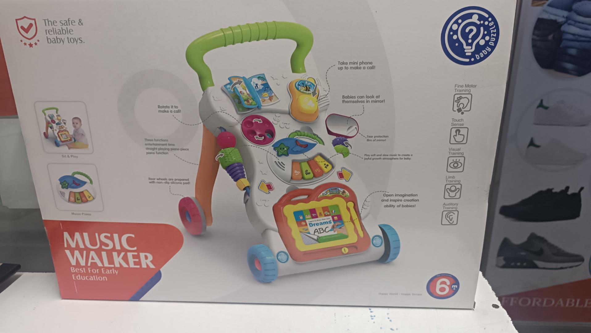Huanger Fashion Musical Baby Walker/Push Walker-Multicolored