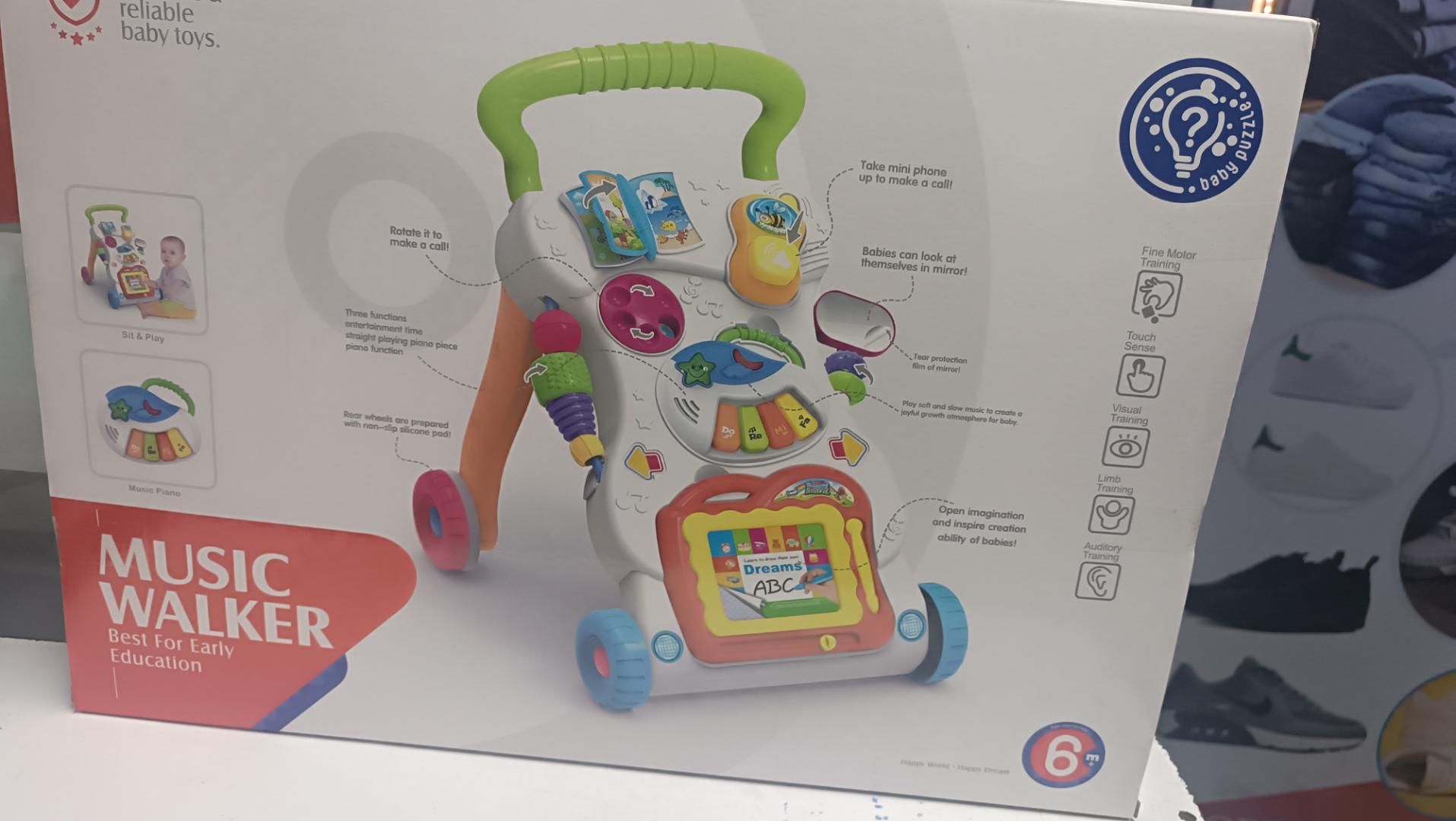 Huanger Fashion Musical Baby Walker/Push Walker-Multicolored
