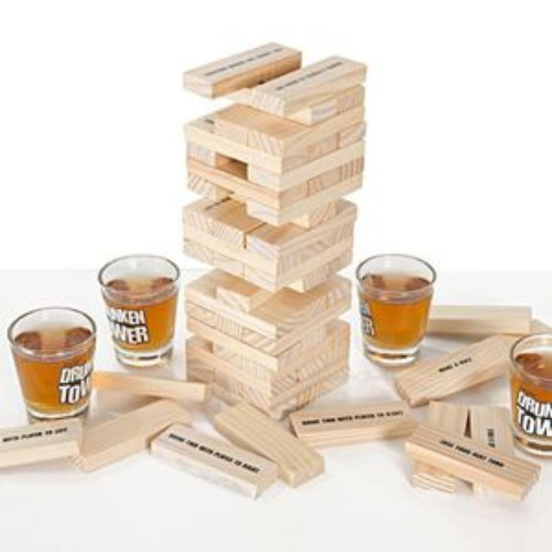 Drunken Tower Jenga Game With Drinking Glasses Drinking Game