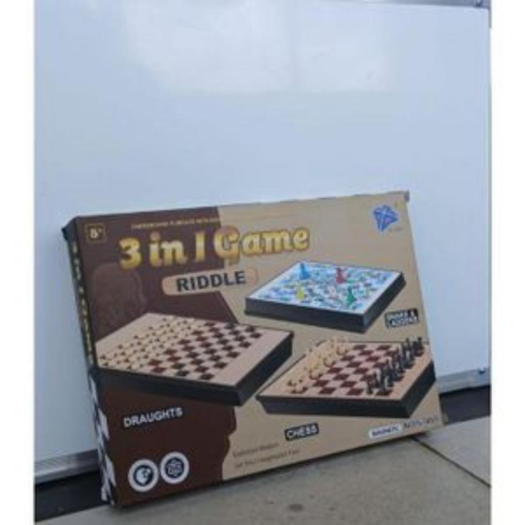 3 In 1 Riddle Game - Chess Board