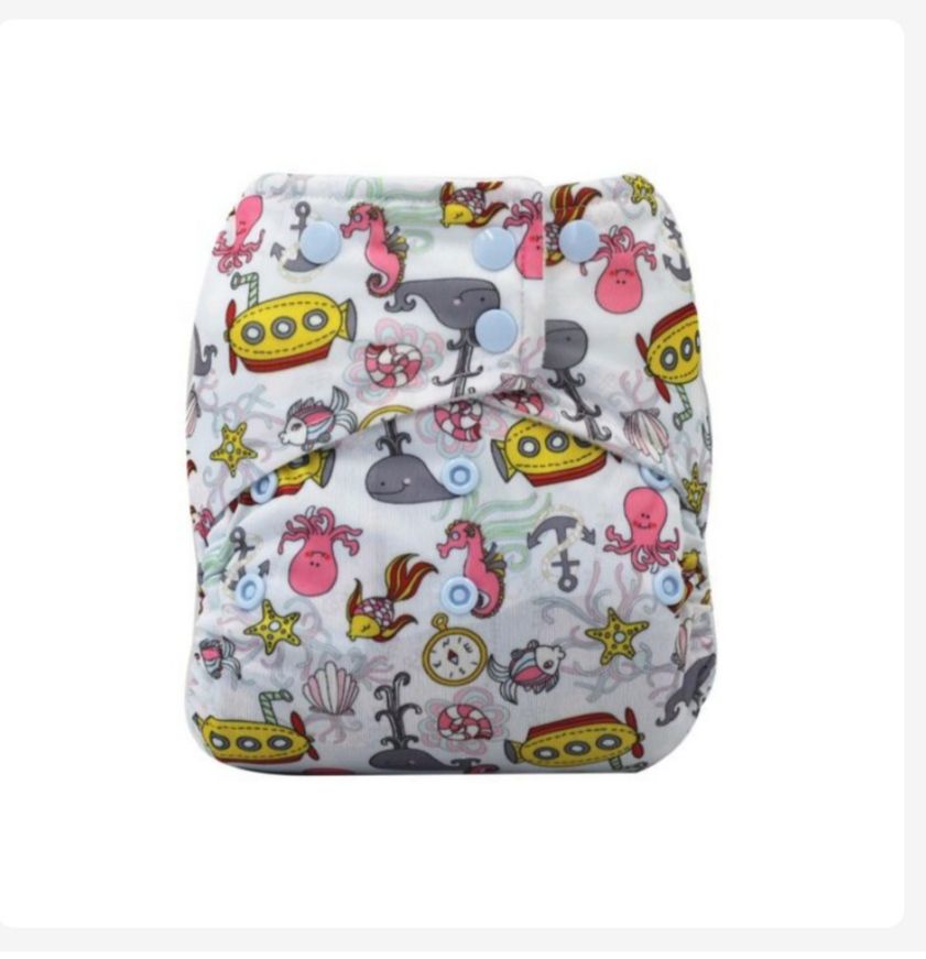 Adjustable Washable Baby Diapers 0-2Y - 3 Inserts, TPU & Cotton, Multicolor