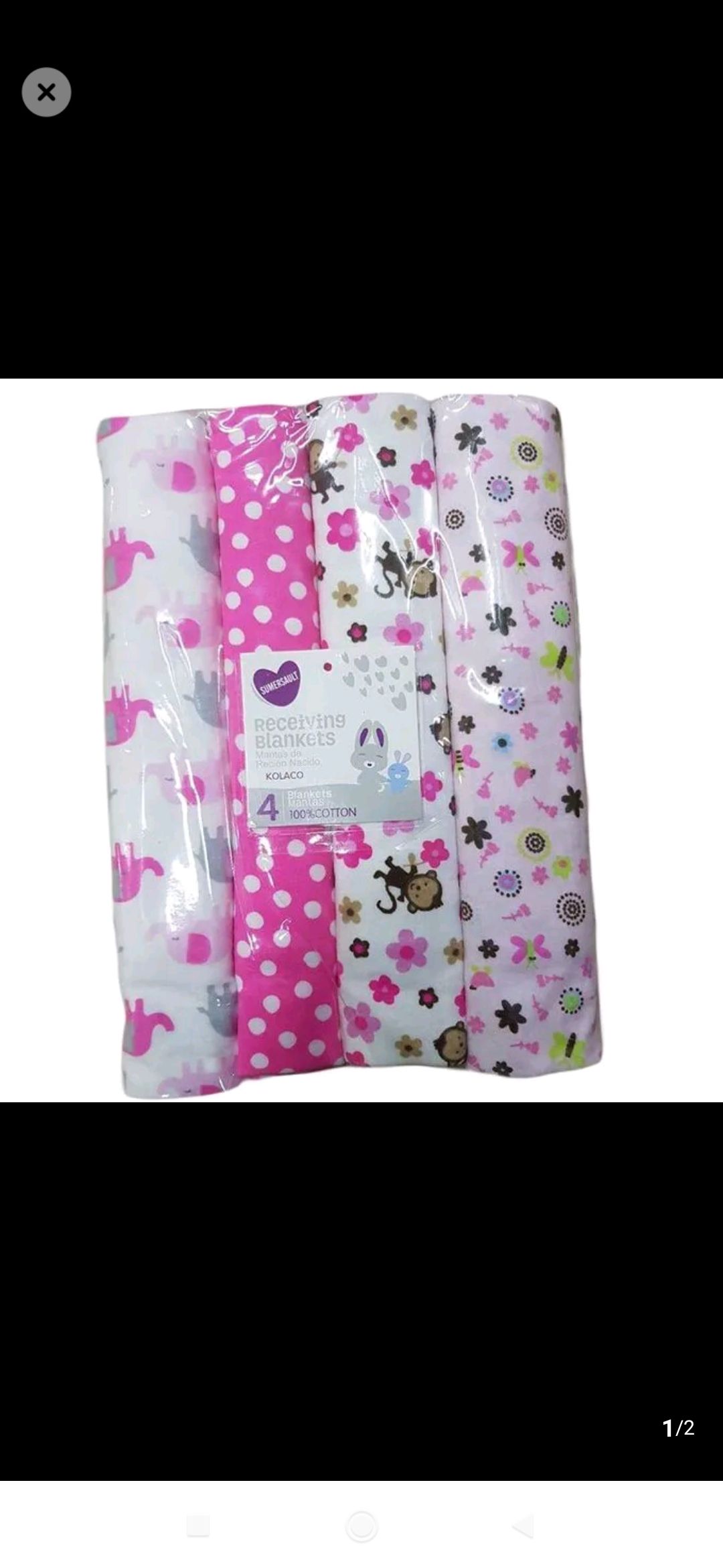 CLEARANCE SALE Fashion Assorted Cotton Flannel Receiving Shawls- 4 PCs