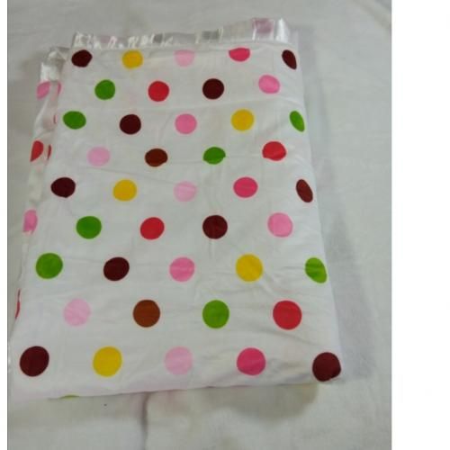 Beautiful soft Dotted Double layered baby shawl/blanket,made of white material with dotted decorations of different colors