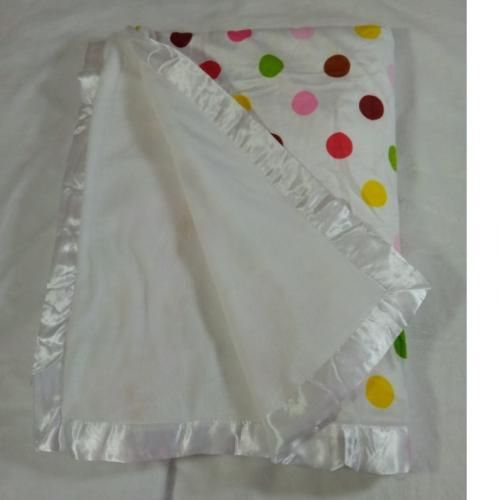 Beautiful soft Dotted Double layered baby shawl/blanket,made of white material with dotted decorations of different colors