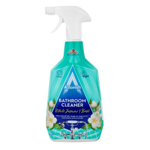 Astonish Bathroom Cleaner White Jasmine & Basil Spray - 750ml(Ideally used on baths, washbasins, taps, glazed ceramic tiles and showerheads.)