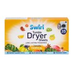 Swirl Tumble Dryer Sheets Tropical - 35 Pieces( For Long lasting  Tropical Fragrance on Laundry)