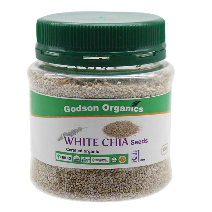 Godson Organic White Chia Seeds(They are rich in omega-3 fatty acids, fiber, protein, antioxidants, and various vitamins and minerals)