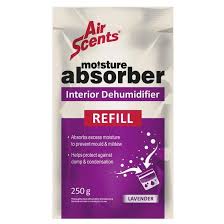 Air Scents Moisture Absorber Interior Dehumidifier Refill - Lavender– 250g(Quick and easy to fit into your interior dehumidifier, this long lasting refill bag fights mould and mildew)