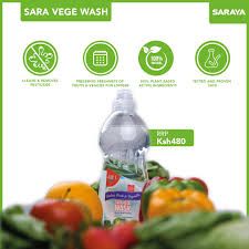 Sara Vege Wash Freshens Fruits and Vegetables(removes stubborn wax that lock in dirt, containments, and people-handling residue, leaving behind sparkling clean fruit & veggies)