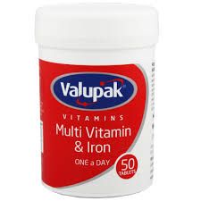 Valupak Multivitamin & Iron Tablets (50’s) are specially formulated to provide a comprehensive supplement of 10 essential vitamins and iron. Each tablet contains vitamins A, C, D, E, and B-complex