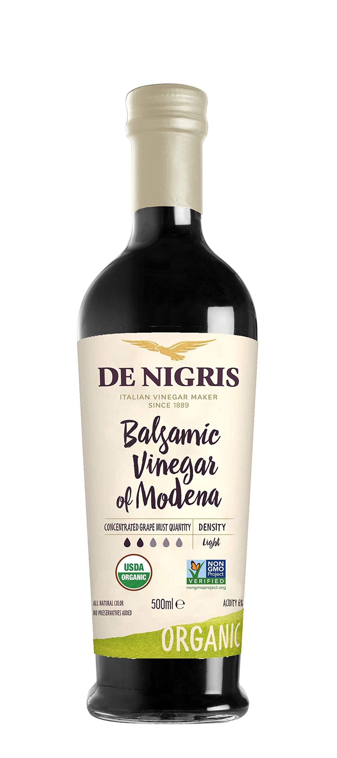 De Nigris Organic Balsamic Vinegar – 500ml(Carefully crafted from organic grapes and aged to perfection)