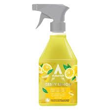 Astonish Ready To Use Zesty Lemon Disinfectant Spray 550ml(Leaving a fresh zesty lemon and crisp grapefruit fragrance with notes of soft amber and an aromatic woody undertone )