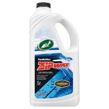 Turtle Wax Zip Wax Car Wash & Wax -These powerful, multitasking formulas remove dirt and soils from your glossy clear coat while leaving behind a slick layer of shiny and protective car wax.