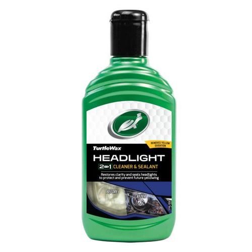 Turtle Wax HEADLIGHT CLEANER & SEALANT 300ml-is a single step solution from removing light oxidation and yellowing from your headlights rear tail lights.
